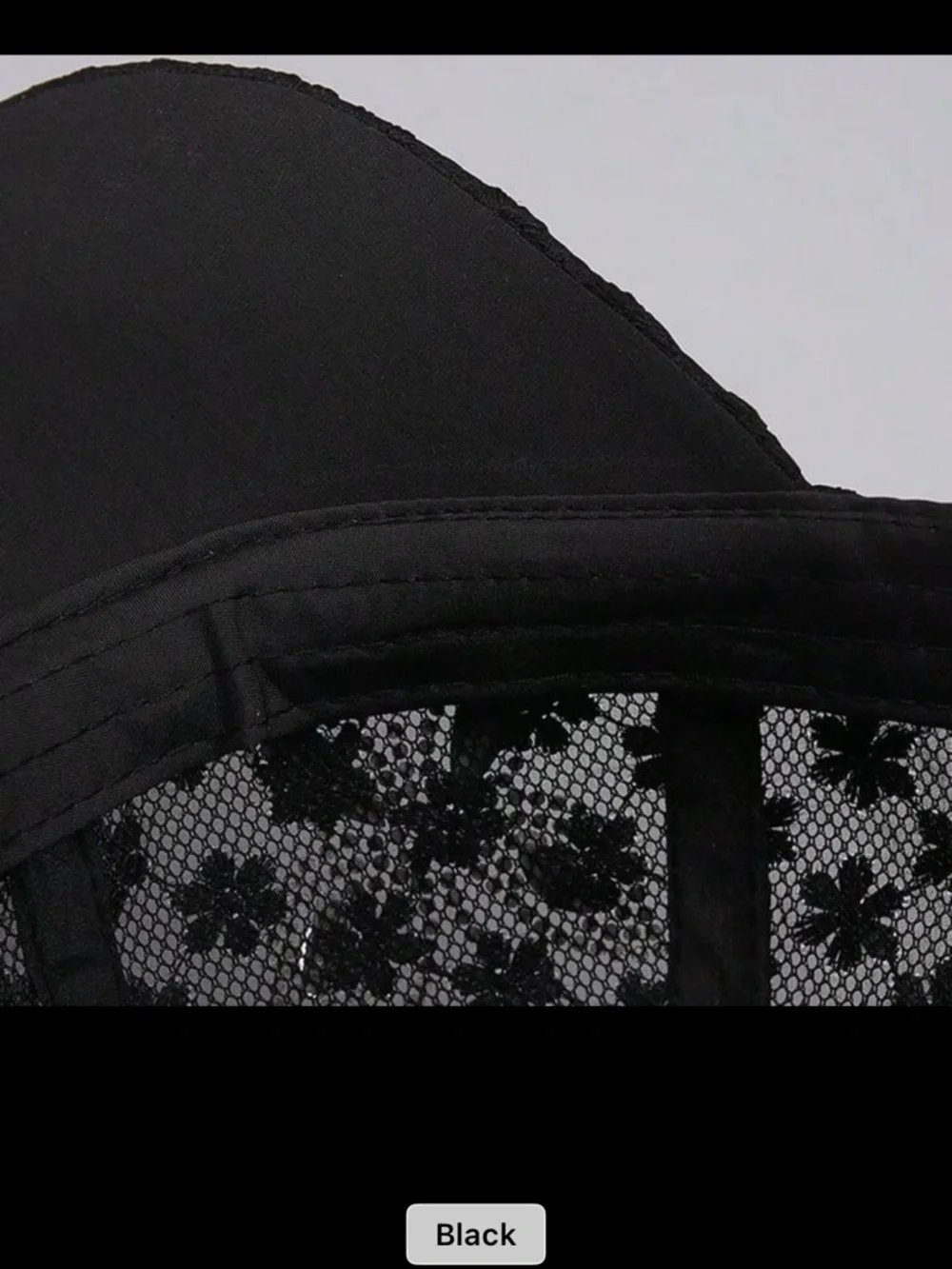 SHEIN Black Lace Cap with Iridescent Crystal Butterflies - Picture 3 of 6